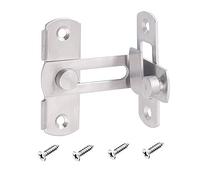 1 loquet coulissant à 90 degrés en acier inoxydable,Verrou de sécurité pour porte coulissante de grange,Verrouillage de porte coulissante, empêche la corrosion,Couleur argentée