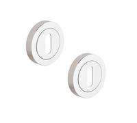 1 lot - 50 mm Rosace Euro Lock pour protéger votre porte des marques et des rayures - Vis incluses - Finition chromée - Leviers design