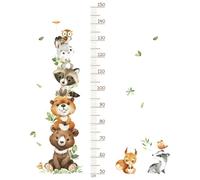 1 Lot D'Autocollants Muraux Pour Petits Animaux Pour Enfants, Autocollants Muraux Mignons Avec Toise Pour Enfants, Adaptés Aux Enfants Et Aux Tout-Petits Pour Mesurer La Taille