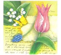 1 lot de 10 serviettes en papier - serviette tulipe de 24x24cm - serviettage fleurs multicolore G