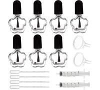 1 Lot De 15 Flacons De Vernis À Ongles Vides Transparents De 4 Ml En Forme De Fleur Avec 2 Entonnoirs À Capuchon Pour Pinceau