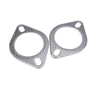 1. Lot de 2 joints de bride d'échappement en acier inoxydable avec deux trous durables pour tuyau de descente - Installation rapide - Entretoise d'échappement