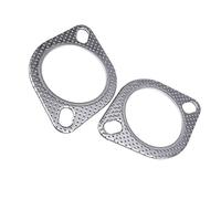 1. Lot de 2 joints de bride d'échappement en acier inoxydable avec deux trous durables pour tuyau de descente - Installation rapide - Entretoise d'échappement
