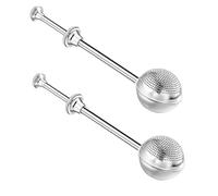 1 lot de 2 tamis à farine double couche en acier inoxydable, saupoudreuse, filtre à thé, passoire à thé pour thé en vrac, passoire de cuisine en acier inoxydable