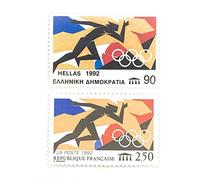 1 Lot de 2 Timbres Neufs de Collection de 1992. 1 de France (N’ 2745) et 1 de Grèce. Émission Commune, Sport