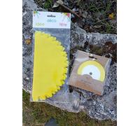 1 Lot de 25 Ronds de tulle cristal jaune - Ø23cm - pour dragées + 1 ruban satin uni jaune assorti 6mm x 20m