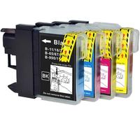 1 Lot de 4 Cartouches d'encre pour remplacer Brother LC985 Compatible/Non-OEM pour imprimantes Brother DCP et MFC (4 encres)
