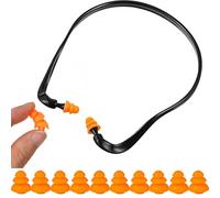 1 lot de 5 paires de bouchons d'oreille de rechange, 14 x 14 x 1,4 cm, noirs et oranges