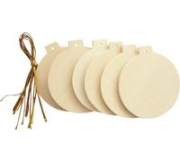 1 lot de 6 boules en bois à décorer - Hauteur : 60 mm