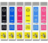 1 Lot de 6 Cartouches d'encre pour remplacer Epson T0807 compatibles/Non OEM pour imprimantes Epson Stylus Photo (6 encres)