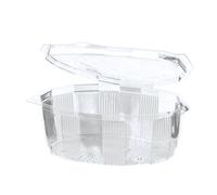 1 lot de 75 bols à salade avec couvercles à charnière en PET ovales 1500 ml 6,7 cm x 22 cm x 18