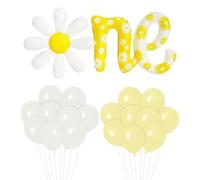 1 Lot De Ballons Marguerite D'Un An, 20 Ballons En Latex, Ballons Anglais One, Ballons Une Pièce, Décoration De Fête D'Anniversaire D'Un An, Petits Ballons De Décoration Florale