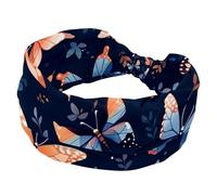 1 lot de bandeaux colorés papillons 948 en tissu élastique doux antidérapant pour femmes - doux, large et élégant pour toutes les occasions
