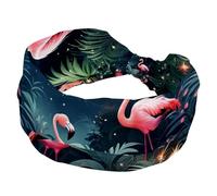 1 lot de bandeaux élastiques antidérapants pour femmes, bandeau de sport en tissu doux pour entraînement, yoga, accessoires de cheveux tendance, esthétique, clair de lune flamant rose, 563