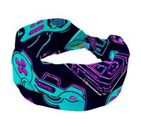 1 lot de bandeaux larges pour femme - Bandeau élastique - Contrôleur de jeu - 1096 - Bandeau pour femme - Turban d'entraînement doux - Accessoires de transpiration