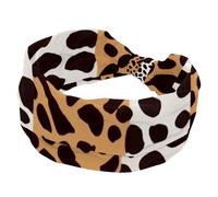 1 lot de bandeaux larges pour femme - Bandeau élastique - Imprimé léopard - 1096 - Bandeau de cheveux pour femme - Turban d'entraînement doux - Accessoires de transpiration