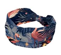 1 lot de bandeaux larges pour femme - Bandeau élastique rose - Flamant rose - 535 - Bandeau de cheveux pour femme - Turban d'entraînement doux - Accessoires pour cheveux