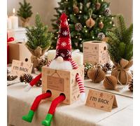 1 lot de boîtes d'arrivée d'elfe de Noël avec carte en papier, boîte de retour d'elfe imprimée du pôle Nord, boîtes de livraison en papier kraft pour cheminée, étagère, décoration de table de Noël