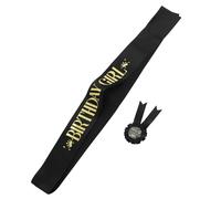 1 Lot De Broches D'Anniversaire En Émail Pour Femme Accessoires De Décoration Badge « C'Est Mon Anniversaire » Ceinture « Joyeux Anniversaire » Broche Noire En Abs