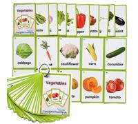 1 lot de cartes en papier coloré en forme de légumes pour enfants | Cartes double face avec image végétale et mots pour l'apprentissage des langues des enfants d'âge préscolaire avec papier