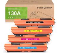 1 lot de cartouches de toner 130 A compatibles avec HP CF350A CF351A CF352A CF353A pour imprimante HP Color Laserjet Pro MFP M176n M177fw