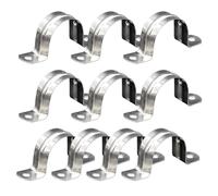 1 lot de colliers de serrage pour tube en U - Collier de serrage rigide en acier inoxydable | Nervure renforcée extra forte, collier de serrage en métal à 2 trous pour installation par encliquetage
