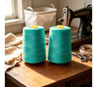 1 lot de cônes de fil à coudre tout usage (8 000 m chacun) de bobines de fil en polyester haute résistance pour couture, matelassage, surjeteuse, merrow et broderie à la main, vert émeraude clair-241