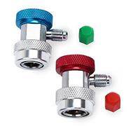 1 lot de coupleurs rapides R134a en laiton massif avec adaptateur A/C pour climatisation, raccord à gaz haut et bas