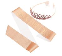 1 lot de couronnes et d'écharpes en or rose - Décoration pour fête d'anniversaire - Élégant et durable - Design remarquable pour les souvenirs inoubliables