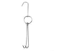 1 lot de crochets doubles en acier inoxydable pour rôti, canard, poulet, barbecue, grille de barbecue, outil de cuisine anti-adhésif pour restaurant, maison (A)