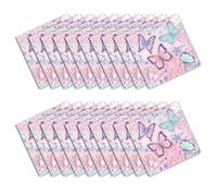 1 lot de décorations de fête d'anniversaire en forme de papillon, assiettes, serviettes, tasses, drapeaux, assiettes, cartes d'invitation en option
