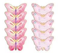 1 lot de décorations de fête d'anniversaire en forme de papillon, assiettes, serviettes, tasses, drapeaux, assiettes, cartes d'invitation en option