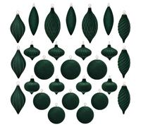 1 Lot de décorations de Noël en Velours floqué, incassables, Boules décoratives Assorties à Suspendre avec Boucle pour la Maison, Les fêtes, Vert
