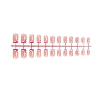 1 lot de faux ongles courts de forme carrée à presser avec bonnet de Noël, faux ongles, conseils français pour femme élégante manucure décoration
