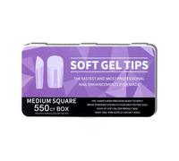 1 lot de faux ongles en acrylique pré-formés - Couvrance complète - Gel souple - Demi-mat