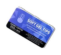 1 lot de faux ongles en acrylique pré-formés - Couvrance complète - Gel souple - Demi-mat