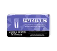 1 lot de faux ongles en gel doux semi-mat extra longs pré-formés en acrylique pour salons de coiffure