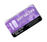 1 lot de faux ongles en gel doux semi-mat extra longs pré-formés en acrylique pour salons de coiffure