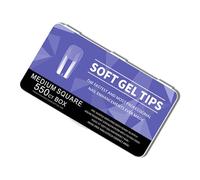 1 lot de faux ongles longs en gel souple semi-mat à presser en acrylique