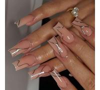 1 lot de faux ongles - Tourbillon à presser - Ongles artificiels - Couverture complète à coller sur les ongles