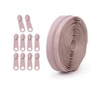 1 lot de fermetures éclair 4,5 m, 10 têtes en plastique, 20 couleurs au choix, for la couture à domicile et le bricolage(405-Dirty powder)