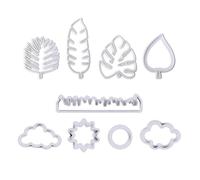 1 lot de feuilles tropicales 1 ensemble de formules en forme de nuage pour feuilles, biscuits, sandwichs, formes nuages