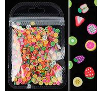 1 lot de garnitures en résine d'argile souple - Petits fruits mélangés - Tranches de bonbons - Pièces assorties - Artisanat - Breloques colorées - Moule époxy, moule en silicone pour pâtisserie