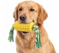 1 lot de jouets pour chien en corde de coton durable et robuste pour chiot, os de maïs, accessoire de jeu interactif pour animaux de compagnie de race moyenne, fournitures à mâcher molaires jaune