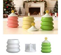 1 lot de moules en résine en forme de sapin de Noël avec couvercle en forme de pin pour bijoux, boîte de rangement de Noël, pot pour décoration de la maison, conteneur décoratif, cadeau, bricolage 3D