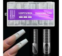 1 lot de moules transparents pour extensions d'ongles avec échelle, séchage rapide à la lumière, application facile, pose rapide des ongles, faux ongles naturels
