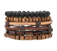 1 lot de perles en bois de noix de coco avec cordon extensible réglable pour femme, One Size, Comme décrit