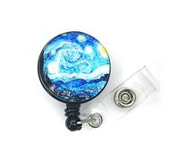 1 lot de porte-badge rétractable avec clip de ceinture en marbre Yo Yo Yo pour filles, infirmières, enseignantes, étudiants - Type G