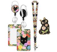 1 Lot De Porte-Cartes Avec Cordon Rétractable Et 1 Badge Chat, Porte-Cartes Chat De Dessin Animé, Joli Porte-Cartes, Porte-Cartes Pour Femme, Porte-Cartes Créatif