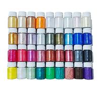 1 lot de poudre minérale de mica naturelle nacrée de qualité cosmétique faite à la main pour résine époxy, colorant perlé pour savon résine époxy transparente